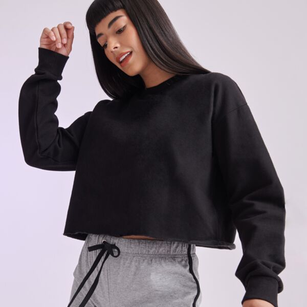 SF Ladies Cropped Slounge Sweatshirt. Thumbnail